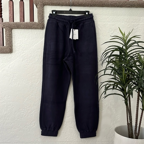 ONIA Brushed Back Terry Jogger Soft Navy Women’s Size Medium NWT - Picture 1 of 14